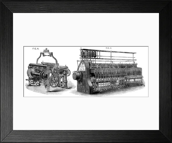 Framed Print : The International Exhibition - cotton manufacture: machinery of Platt Brothers, Oldham, 1862. Creator: Unknown Framed Print : The International Exhibition - cotton manufacture: machinery of Platt Brothers, Oldham, 1862. Creator: Unknown