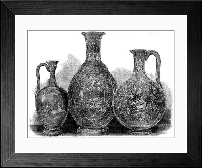 Framed Print : The International Exhibition: articles of glass, by Messrs. Dobson and Pearce, 1862. Creator: Unknown Framed Print : The International Exhibition: articles of glass, by Messrs. Dobson and Pearce, 1862. Creator: Unknown