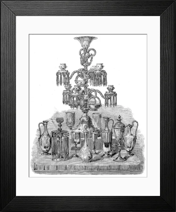 Framed Print : The International Exhibition: group of glass by Powell and Sons, 1862. Creator: Unknown Framed Print : The International Exhibition: group of glass by Powell and Sons, 1862. Creator: Unknown