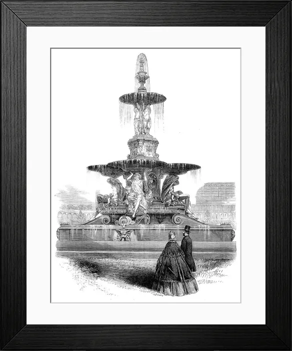 Framed Print : Fountain in the Royal Horticultural Society's Gardens, designed by Hubert, 1862. Creator: Unknown Framed Print : Fountain in the Royal Horticultural Society's Gardens, designed by Hubert, 1862. Creator: Unknown