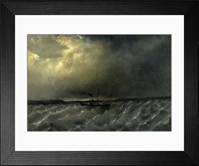 Framed Print : View of the Boundary Between the Tomsk and Tobol'sk Provinces. Storm on the Ob, 1880-1889. Creator: Pavel Mikhailovich Kosharov