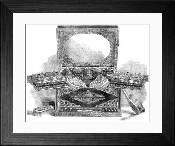 Framed Print : The International Exhibition: dressing-case by Messrs. Howell, James, and Co. of Regent-street, 1862 Creator: Unknown Framed Print : The International Exhibition: dressing-case by Messrs. Howell, James, and Co. of Regent-street, 1862 Creator: Unknown