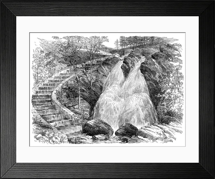 Framed Print : Pisciculture - ponds at home and abroad: salmon-stairs, 1862. Creator: Unknown Framed Print : Pisciculture - ponds at home and abroad: salmon-stairs, 1862. Creator: Unknown