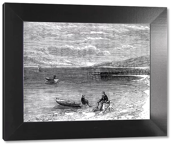 Salmon-fishing on the River Tay: watching, 1862. Creator: Unknown