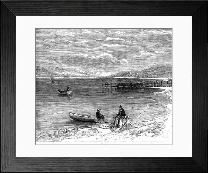 Framed Print : Salmon-fishing on the River Tay: watching, 1862. Creator: Unknown Framed Print : Salmon-fishing on the River Tay: watching, 1862. Creator: Unknown