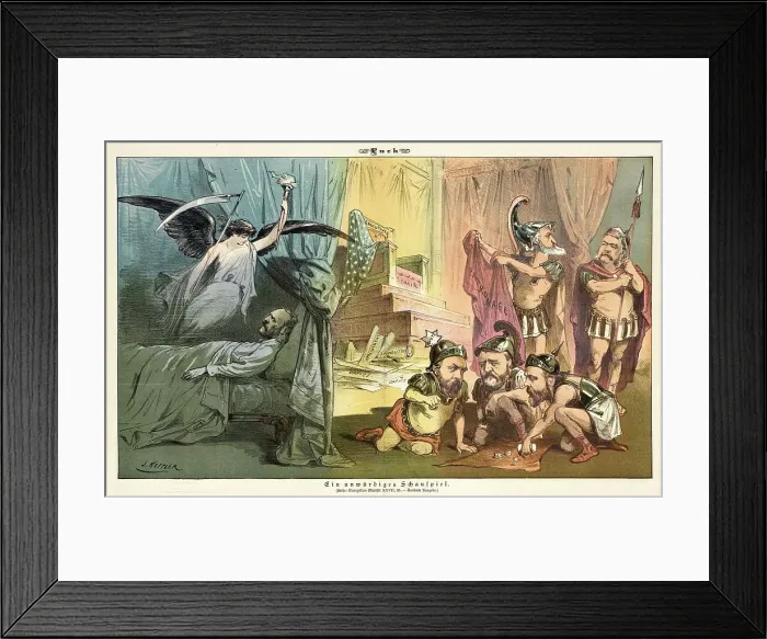 Framed Print : Cartoon from Puck, between 1880 and 1889. Creators: Joseph Keppler, Bernhard Gillam Framed Print : Cartoon from Puck, between 1880 and 1889. Creators: Joseph Keppler, Bernhard Gillam