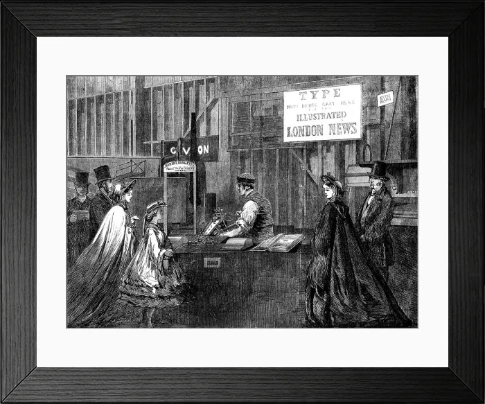 Framed Print : The International Exhibition: Besley's type-casting machine... 1862. Creator: Unknown Framed Print : The International Exhibition: Besley's type-casting machine... 1862. Creator: Unknown