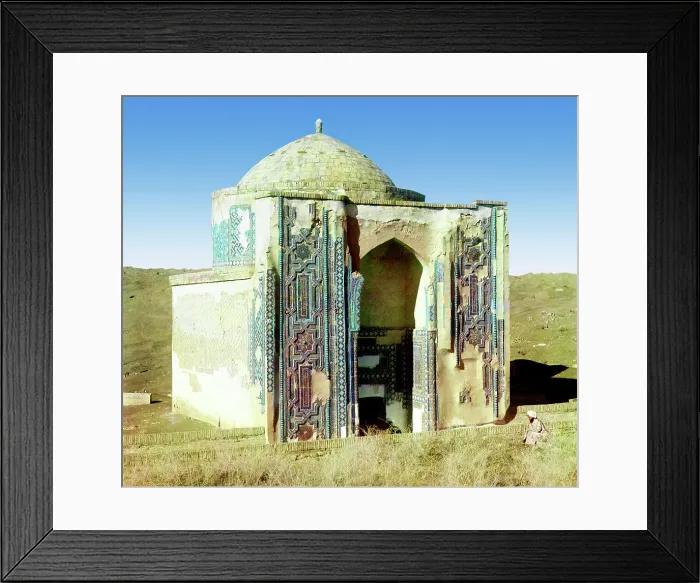 Framed Print : Tomb on the mountain in Shakh-i Zindeh, Samarkand, between 1905 and 1915. Creator: Sergey Mikhaylovich Prokudin-Gorsky Framed Print : Tomb on the mountain in Shakh-i Zindeh, Samarkand, between 1905 and 1915. Creator: Sergey Mikhaylovich Prokudin-Gorsky