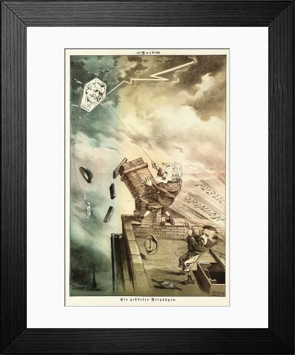 Framed Print : Cartoon from Puck, between 1880 and 1889. Creators: Joseph Keppler, Bernhard Gillam Framed Print : Cartoon from Puck, between 1880 and 1889. Creators: Joseph Keppler, Bernhard Gillam