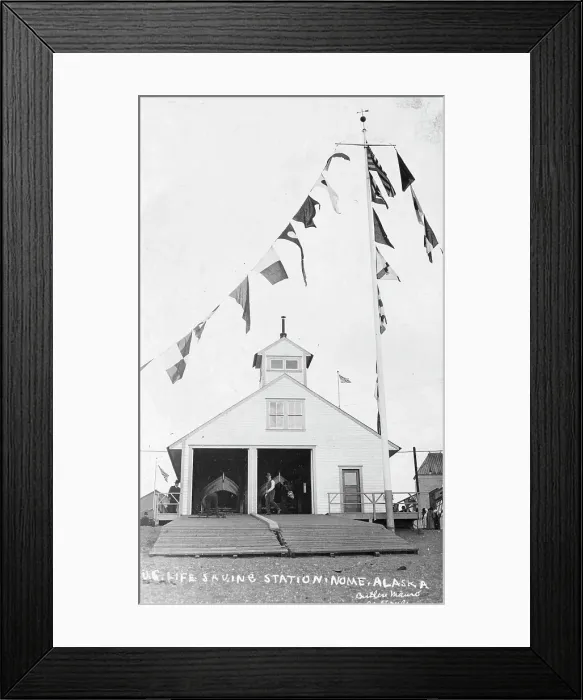 Framed Print : U.S. Life Saving Station, between c1900 and c1930. Creator: Unknown Framed Print : U.S. Life Saving Station, between c1900 and c1930. Creator: Unknown