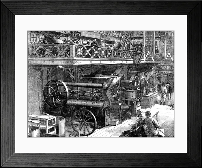 Framed Print : The International Exhibition: Ransome and Sims agricultural machinery, 1862. Creator: Unknown Framed Print : The International Exhibition: Ransome and Sims agricultural machinery, 1862. Creator: Unknown