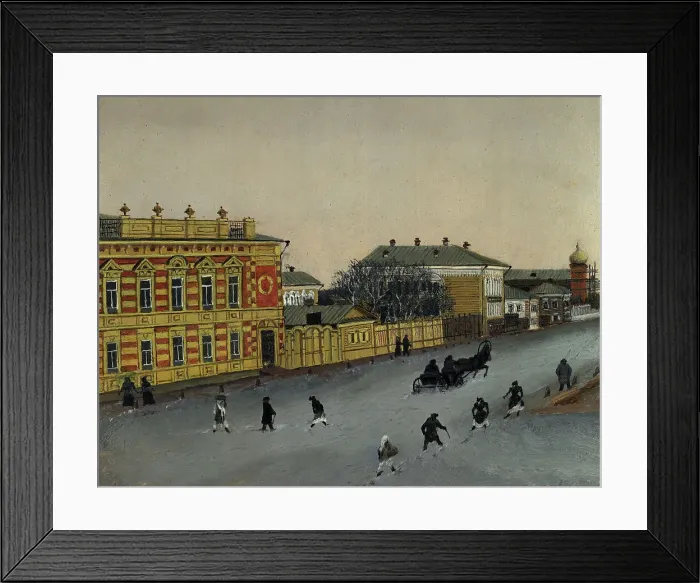 Framed Print : View of the Magistratskaia Street During Mud, 1880-1897. Creator: Pavel Mikhailovich Kosharov Framed Print : View of the Magistratskaia Street During Mud, 1880-1897. Creator: Pavel Mikhailovich Kosharov