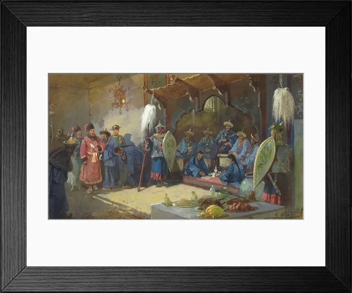 Framed Print : Commander Voloshenin's Scouting Expeditions in Semirechye and the Valley of the Ili... 19th century Creator: Nikolay Nikolaevich Karazin Framed Print : Commander Voloshenin's Scouting Expeditions in Semirechye and the Valley of the Ili... 19th century Creator: Nikolay Nikolaevich Karazin