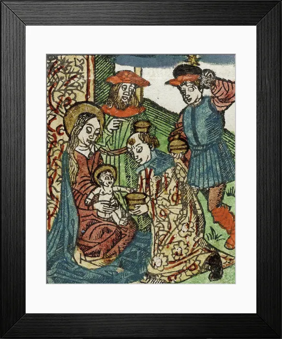Framed Print : Adoration of the Magi, Late 15th-early 16th century. Creator: Unknown Framed Print : Adoration of the Magi, Late 15th-early 16th century. Creator: Unknown