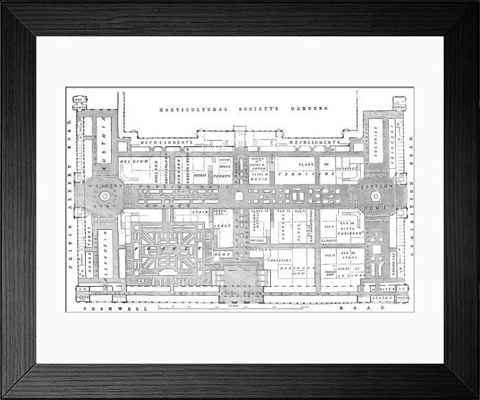Framed Print : Ground plan of the International Exhibition Building, 1862. Creator: John Dower Framed Print : Ground plan of the International Exhibition Building, 1862. Creator: John Dower