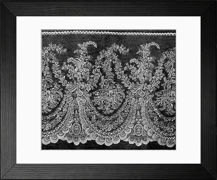 Framed Print : The International Exhibition: tunic lace flounce, by Messrs. Reckless and Hickling, 1862. Creator: Unknown