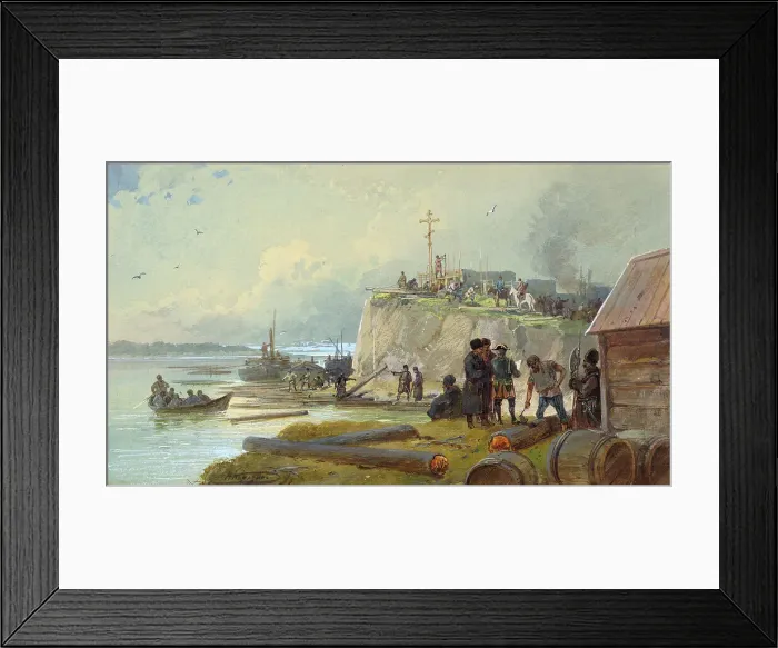Framed Print : Cossacks Building Line Fortresses, 19th century. Creator: Nikolay Nikolaevich Karazin Framed Print : Cossacks Building Line Fortresses, 19th century. Creator: Nikolay Nikolaevich Karazin