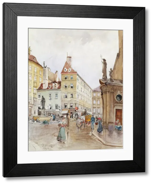 Framed Print : Franziskanerplatz in Vienna, 1899. Creator: H. Winter Framed Print : Franziskanerplatz in Vienna, 1899. Creator: H. Winter