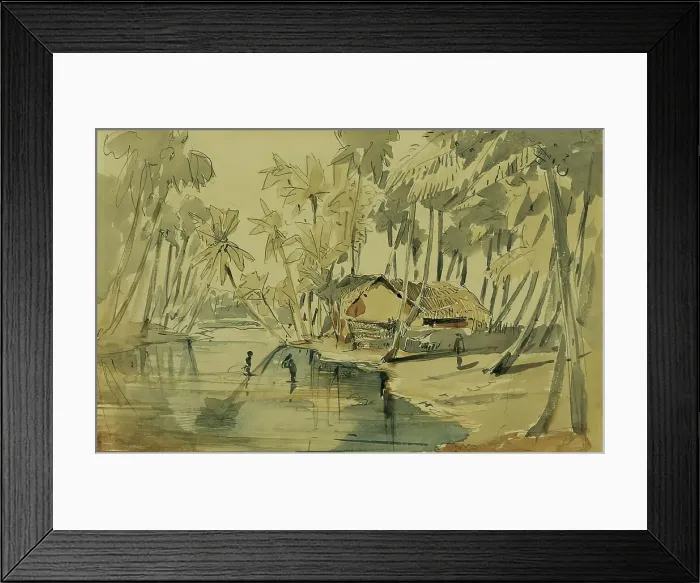 Framed Print : Palm grove in Ceylon (Sri Lanka), 1858. Creator: Joseph Selleny Framed Print : Palm grove in Ceylon (Sri Lanka), 1858. Creator: Joseph Selleny
