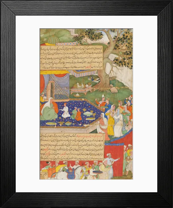 Framed Print : Alanquva and Her Three Sons, Folio from a Chingiznama (image 1 of 2), 1596. Creator: Unknown Framed Print : Alanquva and Her Three Sons, Folio from a Chingiznama (image 1 of 2), 1596. Creator: Unknown