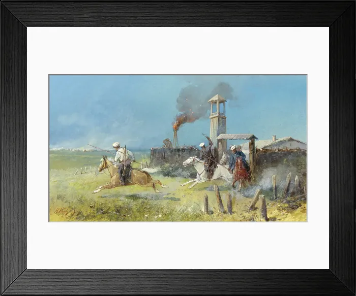 Framed Print : A Raised Alarm in the Redoubt of the Fortress, 19th century. Creator: Nikolay Nikolaevich Karazin Framed Print : A Raised Alarm in the Redoubt of the Fortress, 19th century. Creator: Nikolay Nikolaevich Karazin