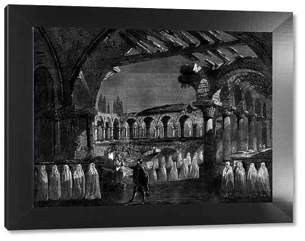 The Nun Scene in Act III. of 'Robert le Diable' at Her Majesty's Theatre, 1862. Creator: Mason Jackson. The Nun Scene in Act III. of 'Robert le Diable' at Her Majesty's Theatre, 1862. Creator: Mason Jackson