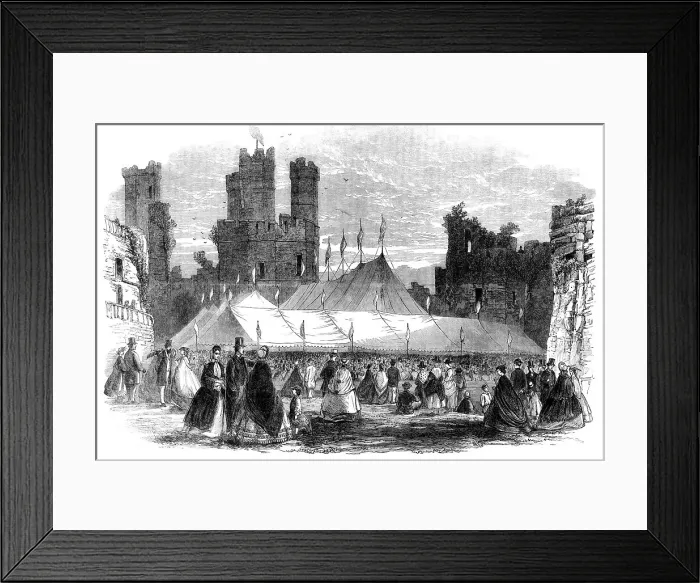 Framed Print : Grand National Eisteddfod at Carnarvon Castle, 1862. Creator: Unknown Framed Print : Grand National Eisteddfod at Carnarvon Castle, 1862. Creator: Unknown