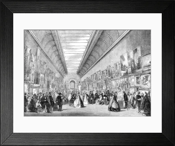 Framed Print : The International Exhibition: view of the English Picture-Gallery, looking west, 1862. Creator: Unknown Framed Print : The International Exhibition: view of the English Picture-Gallery, looking west, 1862. Creator: Unknown