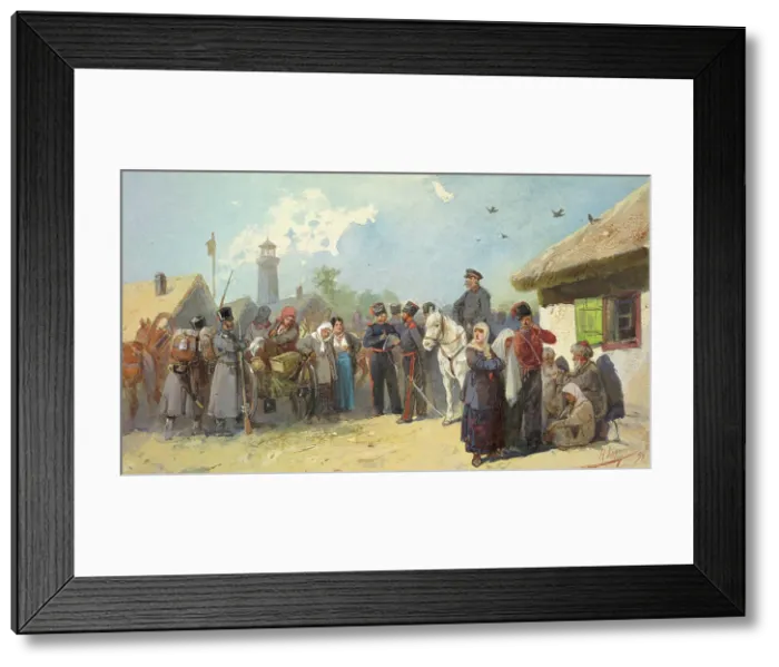 Framed Print : The Great-Great-Grandmothers of Siberian Cossacks Arrival of a Party of Wives, 19th century. Creator: Nikolay Nikolaevich Karazin. The Great-Great-Grandmothers of Siberian Cossacks Arrival of a Party of Wives, 19th century Framed Print : The Great-Great-Grandmothers of Siberian Cossacks Arrival of a Party of Wives, 19th century. Creator: Nikolay Nikolaevich Karazin. The Great-Great-Grandmothers of Siberian Cossacks Arrival of a Party of Wives, 19th century