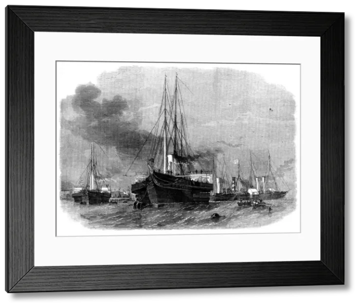 Framed Print : Her Majesty the Queen leaving Greenhithe in the Royal Yacht for Germany, 1862. Creator: Smyth Framed Print : Her Majesty the Queen leaving Greenhithe in the Royal Yacht for Germany, 1862. Creator: Smyth