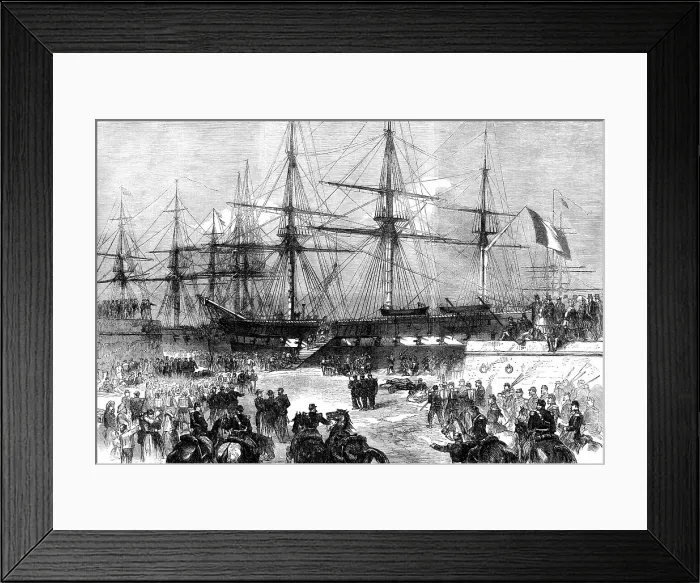 Framed Print : Preparations at Cherbourg for the departure of reinforcements for Mexico, 1862. Creator: Unknown Framed Print : Preparations at Cherbourg for the departure of reinforcements for Mexico, 1862. Creator: Unknown