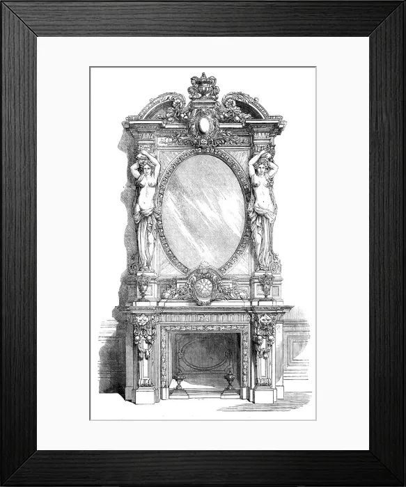 Framed Print : The International Exhibition: chimneypiece by Jackson and Sons, 1862. Creator: Unknown Framed Print : The International Exhibition: chimneypiece by Jackson and Sons, 1862. Creator: Unknown
