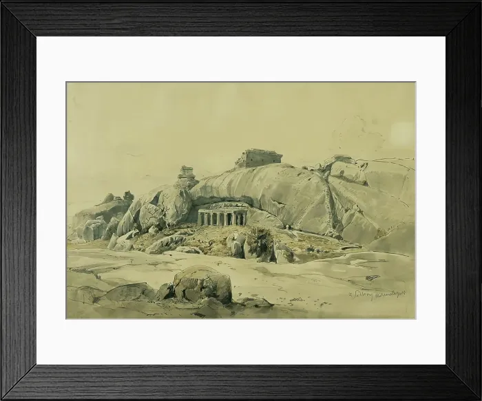 Framed Print : Rock temple of Mamallapuram (Mahamaleipur), India, 1858. Creator: Joseph Selleny Framed Print : Rock temple of Mamallapuram (Mahamaleipur), India, 1858. Creator: Joseph Selleny