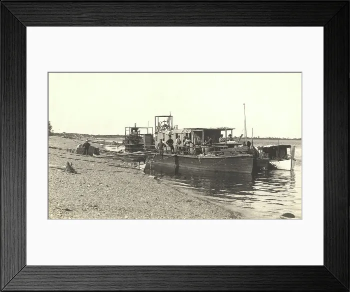 Framed Print : Caravan of a survey party near the bank of the Zeya River, 1909. Creator: Vladimir Ivanovich Fedorov Framed Print : Caravan of a survey party near the bank of the Zeya River, 1909. Creator: Vladimir Ivanovich Fedorov