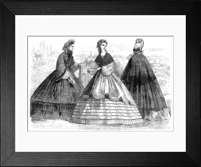 Framed Print : Paris fashions for September, 1862. Creator: Unknown Framed Print : Paris fashions for September, 1862. Creator: Unknown