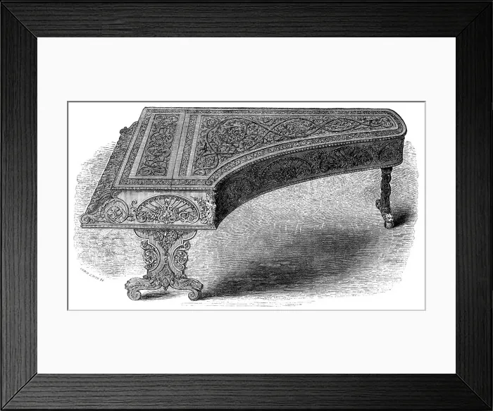 Framed Print : The International Exhibition: concert grand pianoforte, by Kirkman and Son, in the Indian... 1862. Creator: Harvey Orrin Smith Framed Print : The International Exhibition: concert grand pianoforte, by Kirkman and Son, in the Indian... 1862. Creator: Harvey Orrin Smith
