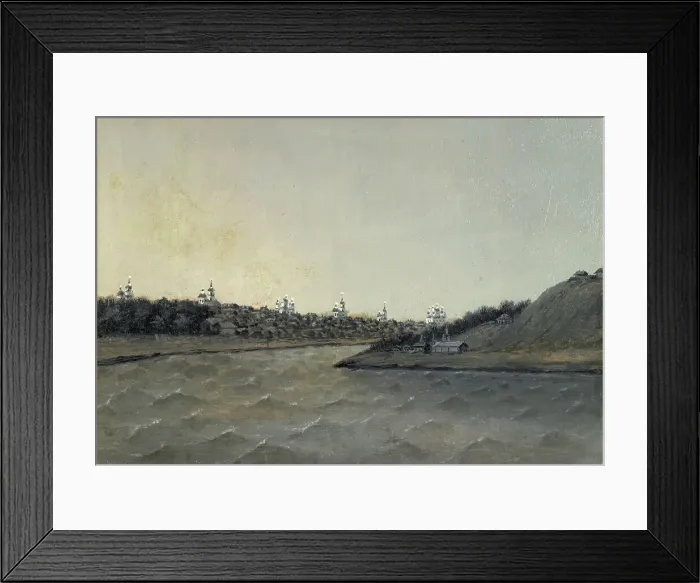 Framed Print : View of the City of Tyumen on the Right Bank of the Tura River. Kurbatov Plant, 1880-1889. Creator: Pavel Mikhailovich Kosharov Framed Print : View of the City of Tyumen on the Right Bank of the Tura River. Kurbatov Plant, 1880-1889. Creator: Pavel Mikhailovich Kosharov