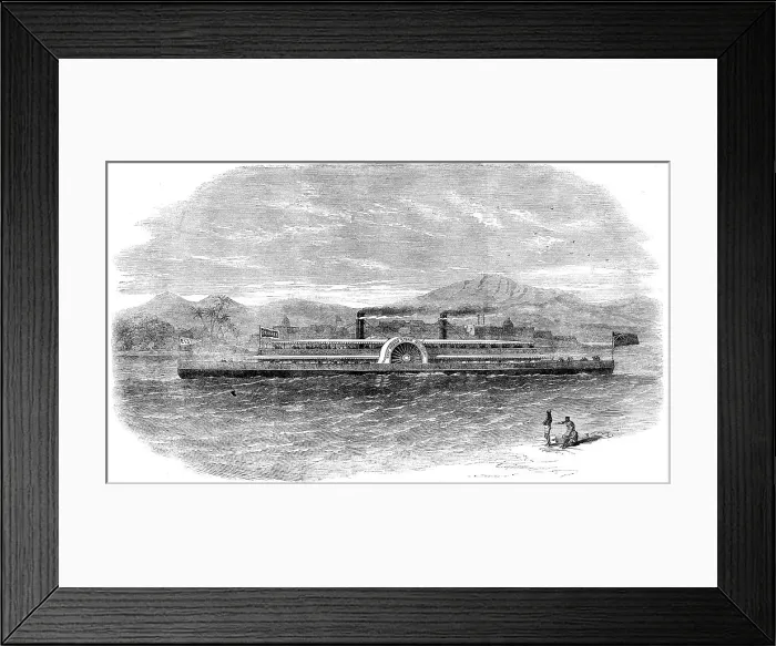Framed Print : The East India Steam Navigation Company's steamer Stanley, running on the Ganges, 1862. Creator: Unknown Framed Print : The East India Steam Navigation Company's steamer Stanley, running on the Ganges, 1862. Creator: Unknown