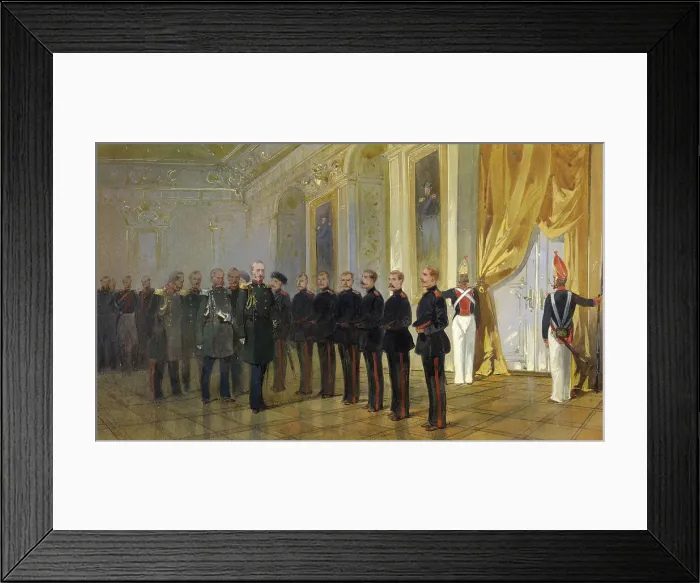 Framed Print : Siberian Cossacks in the Guard Presentation to the Emperor Nikolai Pavlovich at the... 19th cent. Creator: Nikolay Nikolaevich Karazin Framed Print : Siberian Cossacks in the Guard Presentation to the Emperor Nikolai Pavlovich at the... 19th cent. Creator: Nikolay Nikolaevich Karazin