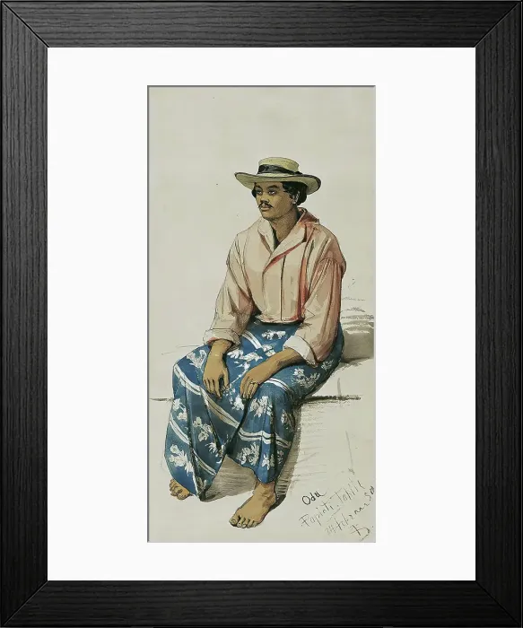 Framed Print : Native of Tahiti, 1859. Creator: Joseph Selleny Framed Print : Native of Tahiti, 1859. Creator: Joseph Selleny