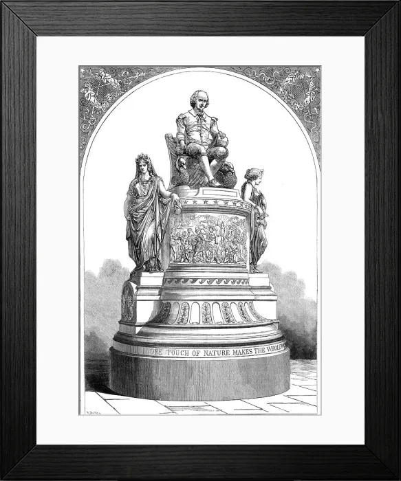 Framed Print : Plaster Monument of Shakspeare, modelled by the late J. E. Thomas, 1862. Creator: Robert Dudley Framed Print : Plaster Monument of Shakspeare, modelled by the late J. E. Thomas, 1862. Creator: Robert Dudley