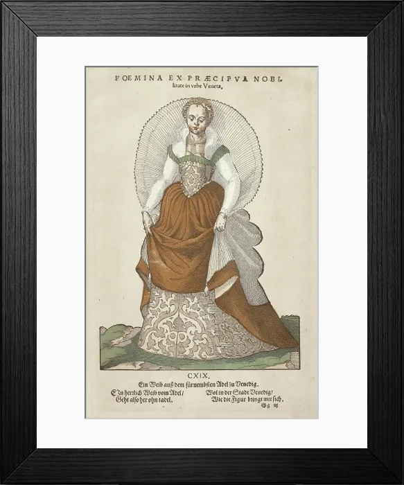 Framed Print : Foemina ex Praecipua Nobi from Trachtenbuch von Nurnberg (Costume Book of Nuremberg), no CXIX, 1577 Creator: Jost Ammon Framed Print : Foemina ex Praecipua Nobi from Trachtenbuch von Nurnberg (Costume Book of Nuremberg), no CXIX, 1577 Creator: Jost Ammon