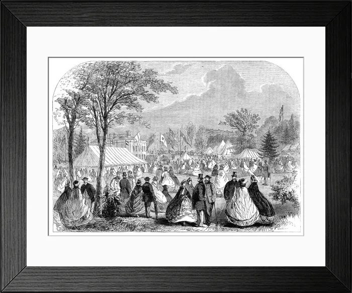 Framed Print : The Essex Agricultural Society's Show in the grounds at Sloe House, Halstead, 1862. Creator: Unknown Framed Print : The Essex Agricultural Society's Show in the grounds at Sloe House, Halstead, 1862. Creator: Unknown