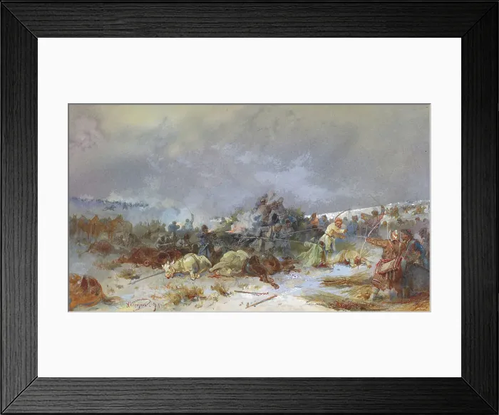 Framed Print : A Battle, 19th century. Creator: Nikolay Nikolaevich Karazin Framed Print : A Battle, 19th century. Creator: Nikolay Nikolaevich Karazin