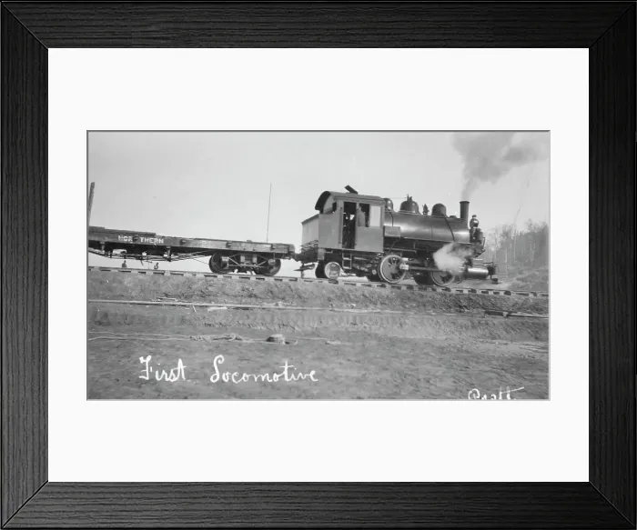 Framed Print : First locomotive of U.S. Railroad, between c1900 and c1930. Creator: Unknown Framed Print : First locomotive of U.S. Railroad, between c1900 and c1930. Creator: Unknown