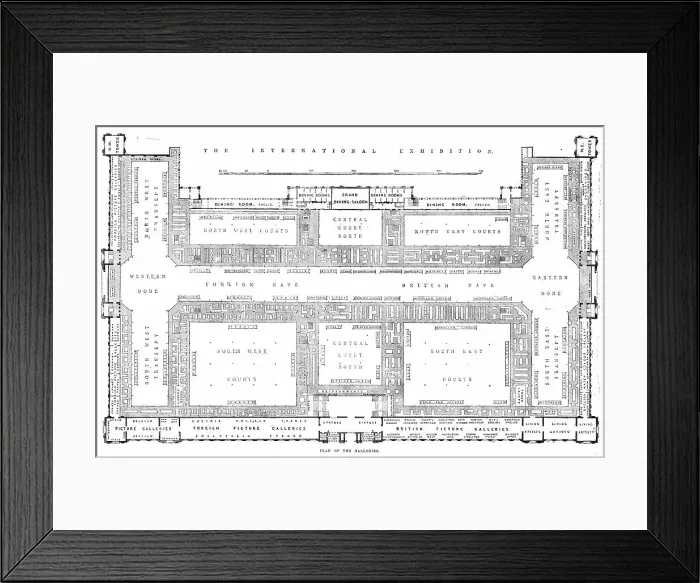 Framed Print : The International Exhibition: plan of the galleries, 1862. Creator: Unknown Framed Print : The International Exhibition: plan of the galleries, 1862. Creator: Unknown
