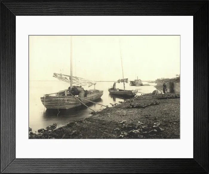 Framed Print : Chinese junks off the coast near the city of Sakhalyan opposite Blagoveshchensk. 1909. Creator: Vladimir Ivanovich Fedorov Framed Print : Chinese junks off the coast near the city of Sakhalyan opposite Blagoveshchensk. 1909. Creator: Vladimir Ivanovich Fedorov