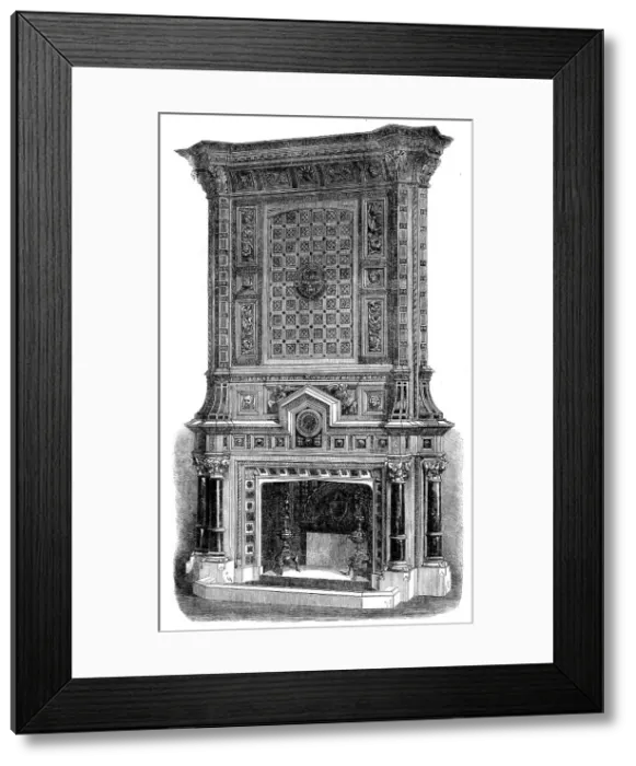 Framed Print : The Great International Exhibition: library chimneypiece by Trollope and Sons, 1862. Creator: Unknown Framed Print : The Great International Exhibition: library chimneypiece by Trollope and Sons, 1862. Creator: Unknown