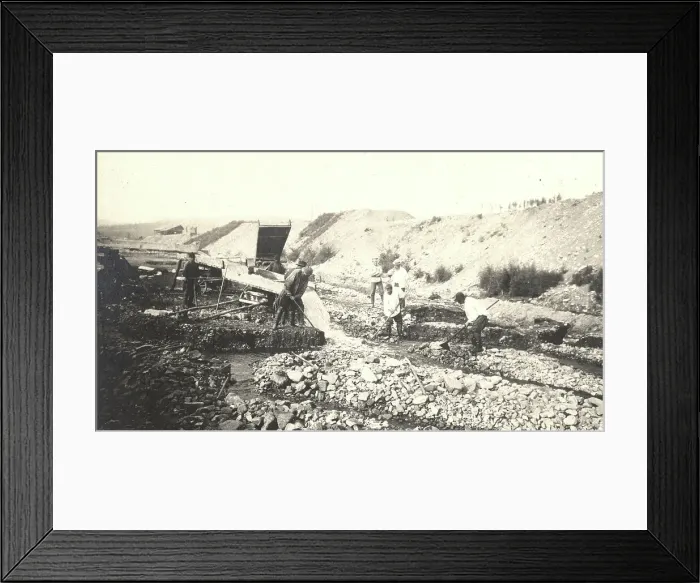 Framed Print : Hydraulic development of the Strelochny mine - Rock enrichment. 1909. Creator: Vladimir Ivanovich Fedorov Framed Print : Hydraulic development of the Strelochny mine - Rock enrichment. 1909. Creator: Vladimir Ivanovich Fedorov