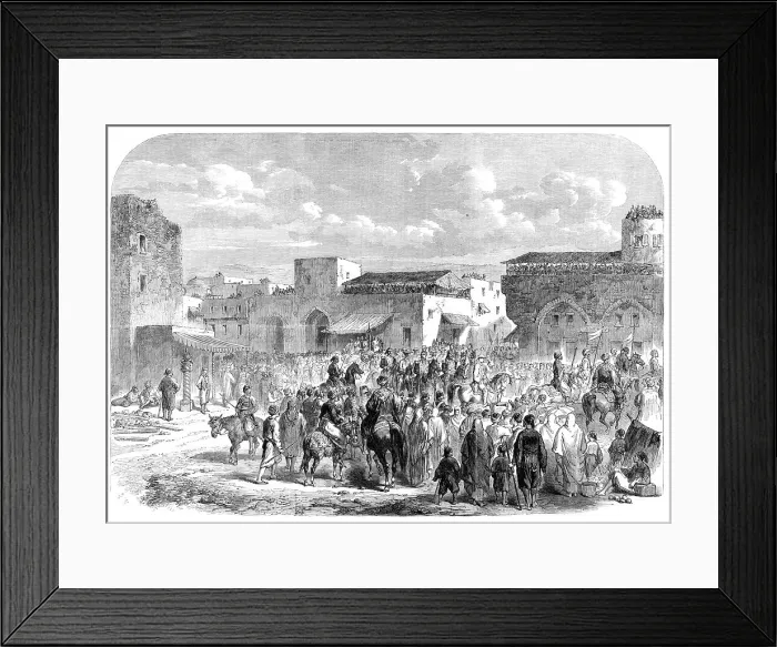 Framed Print : The Prince of Wales Visit to the East: arrival of His Royal Highness at Beyrout, 1862. Creator: Unknown Framed Print : The Prince of Wales Visit to the East: arrival of His Royal Highness at Beyrout, 1862. Creator: Unknown